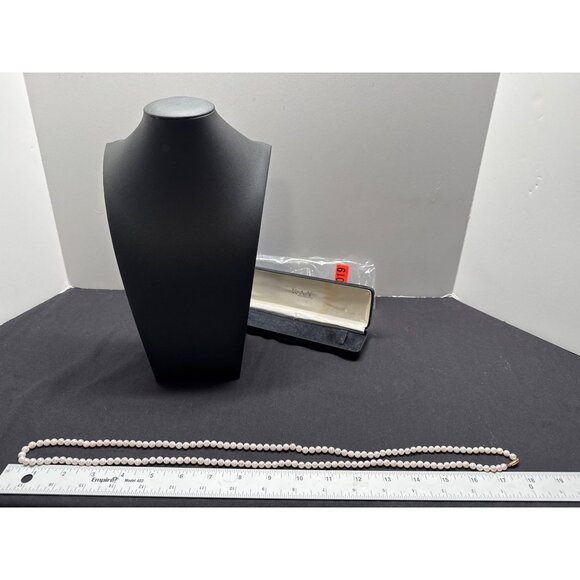 Cultured Pearl White 36 Inch 14 K FIC Marked Pearl 5.5 MM Single Strand - Picture 5 of 7